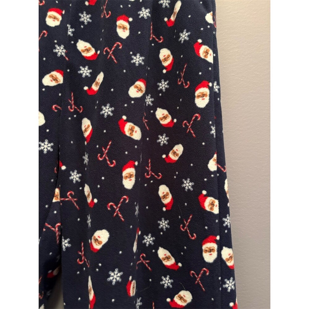 WonderShop Womens Pajama Pants Size M Navy Blue Santa Snowflake Print Cozy - Picture 2 of 5